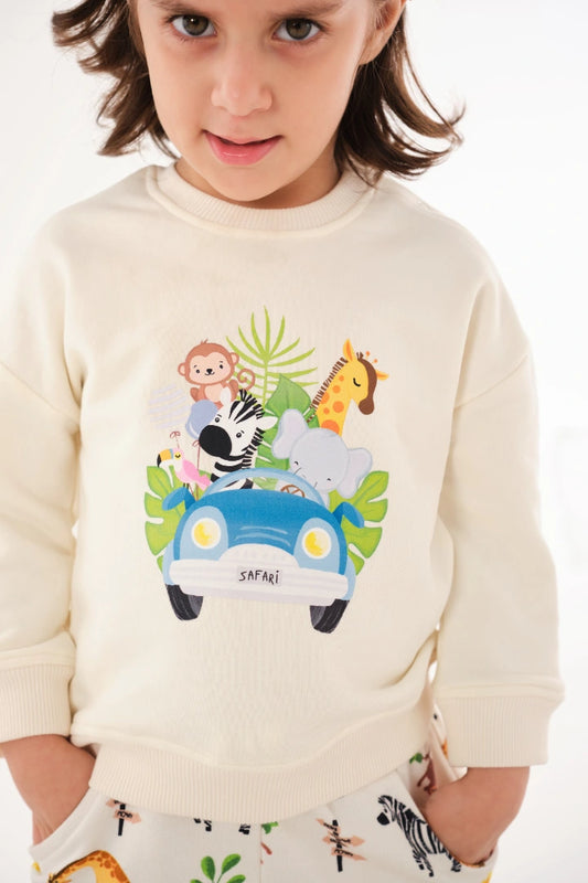 Baby Drop Shoulder  Sweatshirt- The Safari Ride