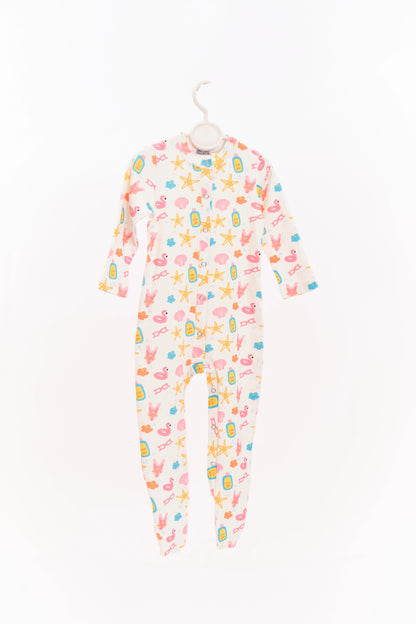 Baby Beach Peach Footed Sleepsuit