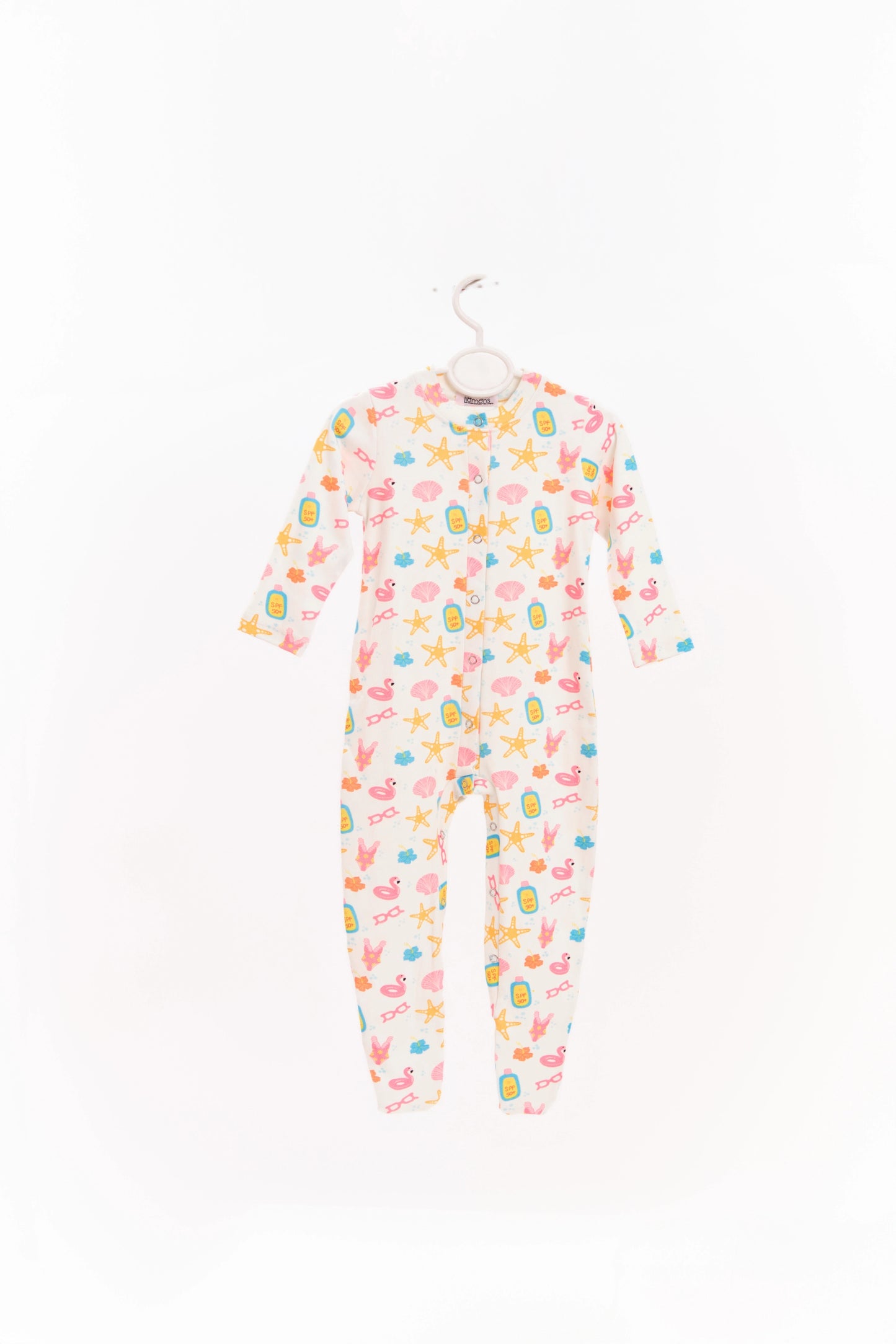 Baby Beach Peach Footed Sleepsuit