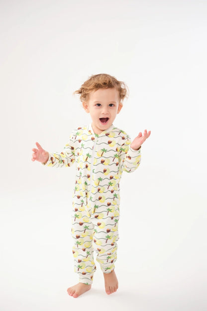 Baby Palm Print 2-way Zip Sleepsuit